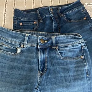 2 Pr American Eagle Super Stretch Bootcut Jeans - Size 6 Regular